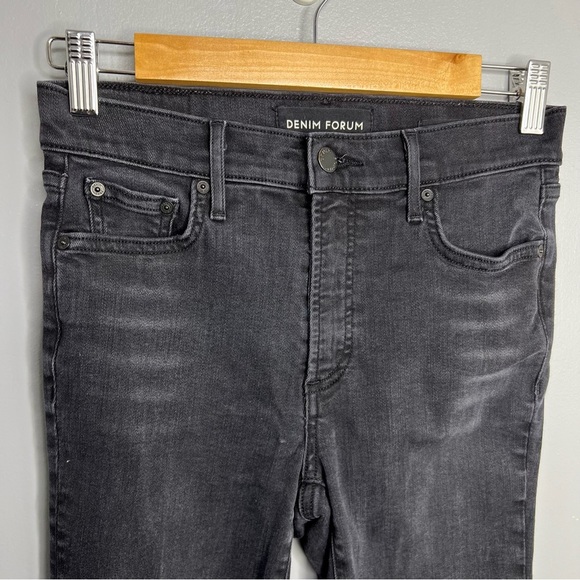 DENIM FORUM Black The Nico Mid Rise Skinny Crop Denim Jeans - Picture 3 of 8